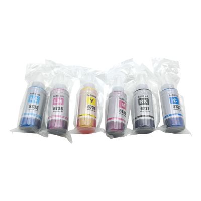 Botella de tinta para Epson L805 L800 L1800 L810 L850 Impresora T673 Código de tinta 70gm X CMYBkLCLM Conjunto de colores de tinta