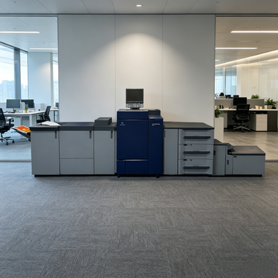 Prensa en color de producción de alta velocidad Konica Minolta AccurioPress C6100 con 100 ppm, resolución de 3600 x 2400 ppp y capacidad de soporte de 400 g/m²